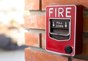Fire Alarm Signal on Brick wall