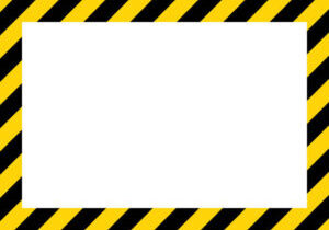 Yellow and black stripes on the diagonal, rectangular warning sign, symbol, illustration .